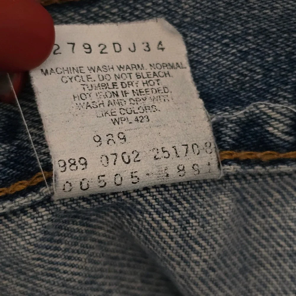 Vintage Levi's 505Jeans Mens 33x29 Regular Straight Blue‎ Denim 90s